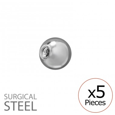 5 Mm-Es Csavaros Golyó (5 Db) - 316 Sebészeti acél Acél Stift A4S49936