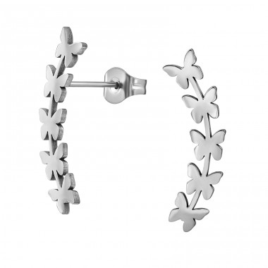 Butterfly - 316L Surgical Grade Stainless Steel Steel Ear Studs A4S49983