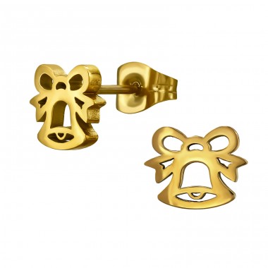 Golden Christmas Bell - 316L Surgical Grade Stainless Steel Steel Ear Studs A4S50038