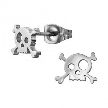 Piratenschädel - Chirurgischer 316L-Edelstahl Stahl-Ohrstecker A4S50050