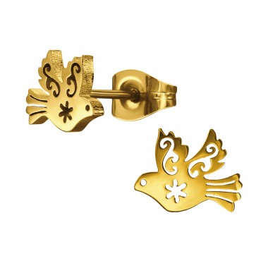 Goldene Taube - Chirurgischer 316L-Edelstahl Stahl-Ohrstecker A4S50052