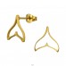 Goldene Walflosse - Chirurgischer 316L-Edelstahl Stahl-Ohrstecker A4S50169
