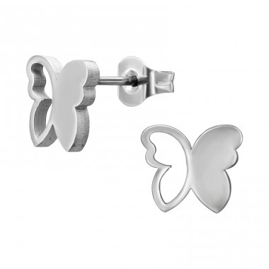  9 mm Fluture Semi-Decupat - Grad Chirurgical 316L Din Oțel Inoxidabil Cercei Cu Șurub Din Oţel Inoxidabil A4S50232