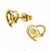 Golden Heart Outlined Tulip - 316L Surgical Grade Stainless Steel Steel Ear Studs A4S50244