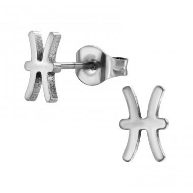 6 mm Pisces sign - 316L Surgical Grade Stainless Steel Steel Ear Studs A4S50247