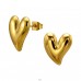 Heart Gold Plated - 316L Surgical Grade Stainless Steel Steel Ear Studs A4S50327