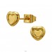 3D Heart, Puffed, Gold Plated - 316L Surgical Grade Stainless Steel Steel Ear Studs A4S50331
