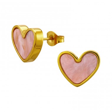 Heart Gold Plated - 316L Surgical Grade Stainless Steel Steel Ear Studs A4S50338