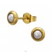 Round Golden with Pearl - 316L Surgical Grade Stainless Steel Steel Ear Studs A4S50351