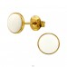 Gold-plated Circle with White Filling - 316L Surgical Grade Stainless Steel Steel Ear Studs A4S50352