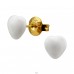 3D White Heart, Gold Plated - 316L Surgical Grade Stainless Steel Steel Ear Studs A4S50354