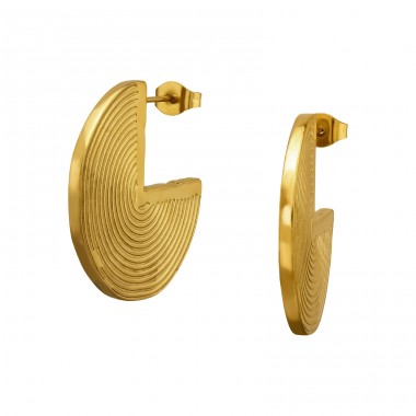 Pozłacane 3/4 Koła - 316L Stal Chirurgiczna Grade Kolczyki Sztyfty Ze Stali A4S51257