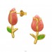 Aranyozott tulipánvirágos - 316L Sebészeti Minőségű Rozsdamentes Acél Acél Stift A4S51259