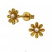 7.5 mm  Flower with Pearl, Gold Plated - 316L Surgical Grade Stainless Steel Steel Ear Studs A4S51430