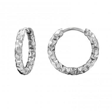 12 mm Patterned rings - 316L Surgical Grade Stainless Steel Steel Earrings A4S49582