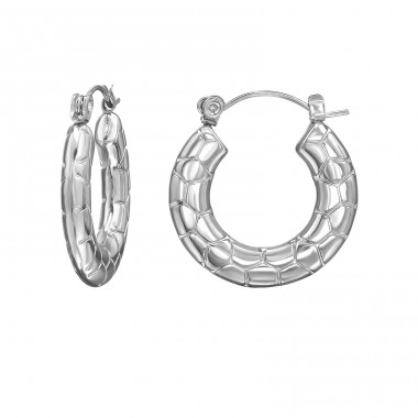 Huggies texturat 24mm - Grad Chirurgical 316L Din Oțel Inoxidabil Cercei Din Oţel Inoxidabil A4S49773