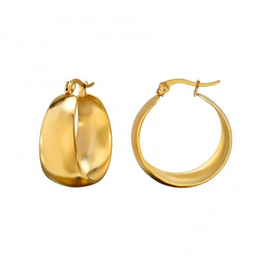 25mm Golden Hoops - 316L Surgical Grade Stainless Steel Steel Earrings A4S49786