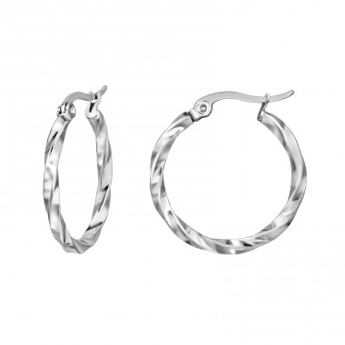20 mm Twisted - 316L Surgical Grade Stainless Steel Steel Earrings A4S49943
