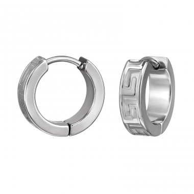 14mm Vzorované - 316l chirurgická nerezová ocel Náušnice s kloubem A4S49954