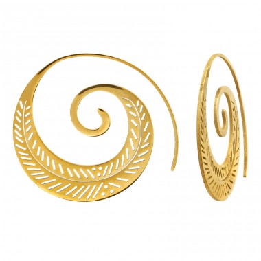 45 mm Goldene Filigran-Spirale - Chirurgischer 316L-Edelstahl Stahl-Ohrstecker A4S50154