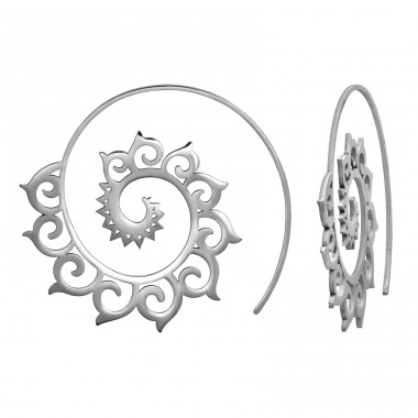 40 mm Filigree Spiral - 316L Surgical Grade Stainless Steel Steel Earrings A4S50155