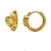 16mm Hoop with Zircon Heart, Gold Plated - 316L Surgical Grade Stainless Steel Steel Earrings A4S51281