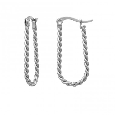 Rope - 316L Surgical Grade Stainless Steel Steel Earrings A4S51297