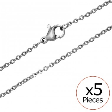 45 cm Single Chain 5x - 316L Surgical Grade Stainless Steel Steel Necklaces A4S51075