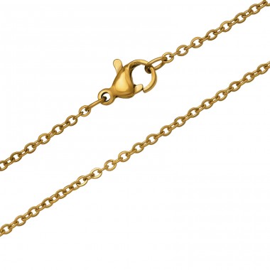 45 cm Single Chain, Gold Plated - 316L Surgical Grade Stainless Steel Steel Necklaces A4S51076
