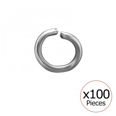 0.8 x 5 mm Open Hoop 100x - 316L Surgical Grade Stainless Steel Steel Necklaces A4S51077
