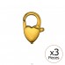 5x12mm Heart Lobster Clasp Gold Color 3x - 316L Surgical Grade Stainless Steel Steel Necklaces A4S51081
