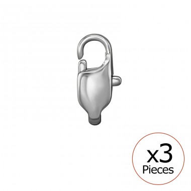4 x 11 mm Square Lobster Clasp, 3x - 316L Surgical Grade Stainless Steel Steel Necklaces A4S51082
