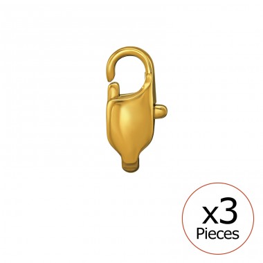 4x11 mm Square Lobster Clasp Gold Color 3x - 316L Surgical Grade Stainless Steel Steel Necklaces A4S51083