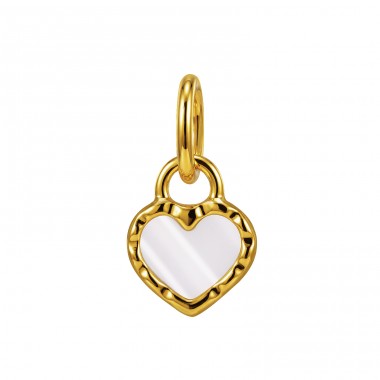 Pozłacane Serce - 316L Stal Chirurgiczna Grade Stalowe Wisiorki A4S50468