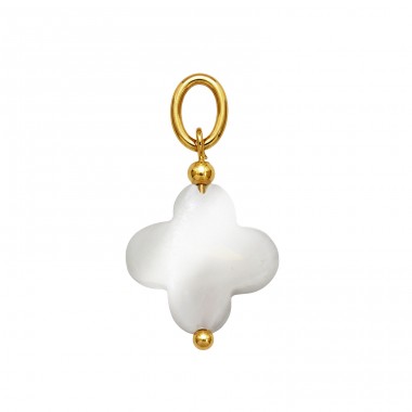 Pozłacany z Koniczyną - 316L Stal Chirurgiczna Grade Stalowe Wisiorki A4S50469