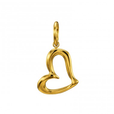 Heart Gold Plated - 316L Surgical Grade Stainless Steel Steel Pendants A4S50470