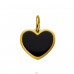 16 mm Heart, Gold-plated with Black Filling  - 316L Surgical Grade Stainless Steel Steel Pendants A4S50482