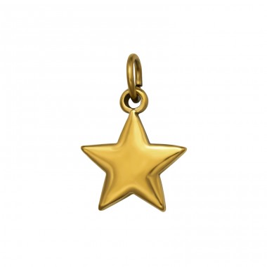 3D Star Vergoldet - Chirurgischer 316L-Edelstahl Edelstahl Anhänger A4S50488