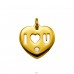 Heart And Letters Gold Plated - 316L Surgical Grade Stainless Steel Steel Pendants A4S50492