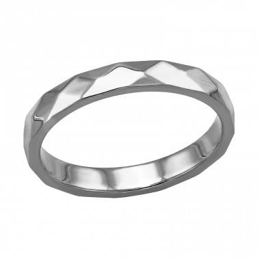 Band Mit Gehämmertem Satin-Finish - Chirurgischer 316L-Edelstahl Stahl-Ringe A4S50431