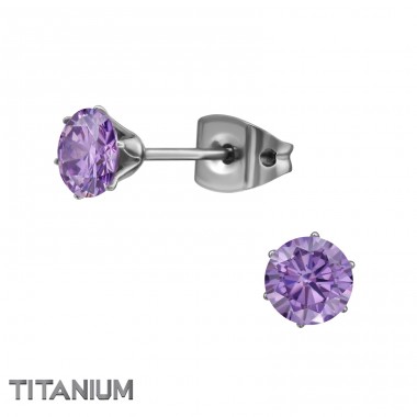 5 mm Okrúhle - Titán + Zirkóny Titánové náušnice A4S33179