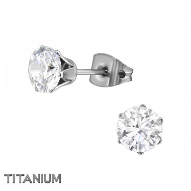 6mm Round - Titanium Titan Ear Studs A4S33180