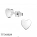 Heart - Titanium Titan Ear Studs A4S40287