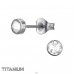 Okrúhle s krištáľom 4.2mm - Titán Titánové Náušnice A4S47402
