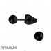4mm Black Ball - Titanium Titan Ear Studs A4S48123