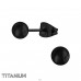 5mm Black Ball - Titanium Titan Ear Studs A4S48124