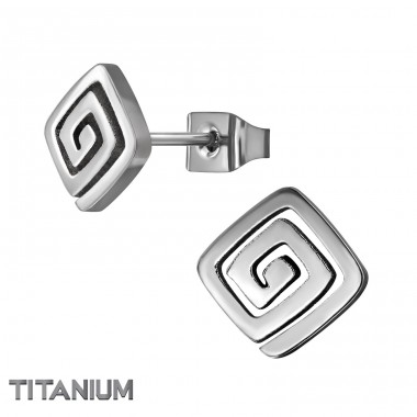 7mm Square  - Titanium Titan Ear Studs A4S49883