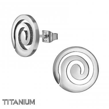 Round Coil - Titanium Titan Ear Studs A4S49884