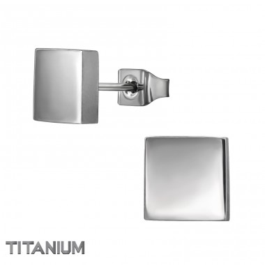 7 mm Négyzet - Titán Titán Fülbevalók A4S49885