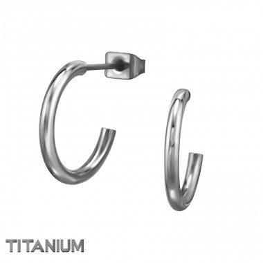 2X15 mm Half Hoop - Titanium Titan Ear Studs A4S49888
